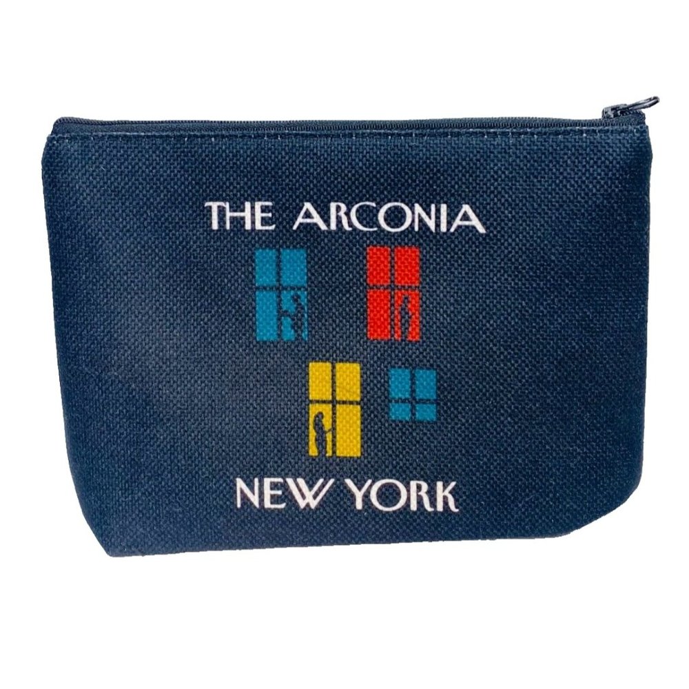 The Arconia New York Make Up Bag/Pencil case Bag New  Zipper Top Black
